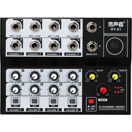 8-kanaals multifunctionele USB-audiomixer Draagbare geluidsmixer Professioneel thuisgebruik Dual zwart