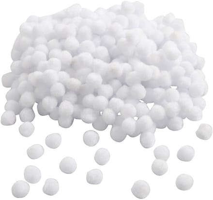 Pom-poms, d 10 mm, wit, 450stuk/ 1 doos