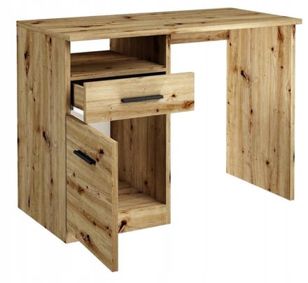 UFC BODO DSP - Bureau - 100cm - Zwart - Laminated Plaat - Artisan Eiken