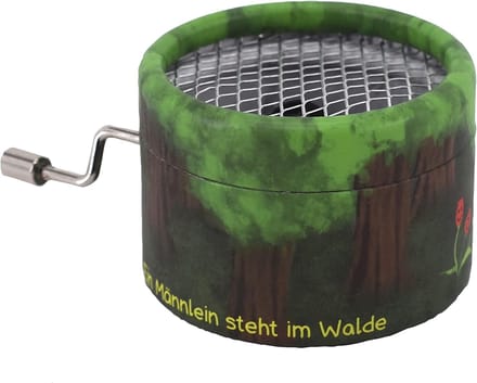 Houten Muziekdoosje 'Ein Mannlein steht im Walde' met Handopwinder - Robuust en Kindvriendelijk