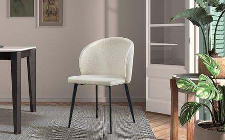 Interiax Eetkamerstoel Livia Stof Beige