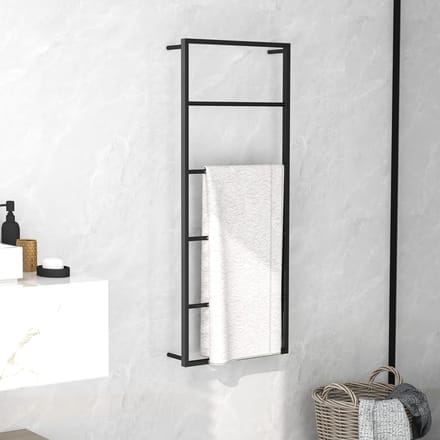 vidaXL - Handdoekenrek - 45x10x115 - cm - staal - zwart