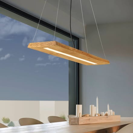 Trio Lighting Brad LED hanglamp van hout
