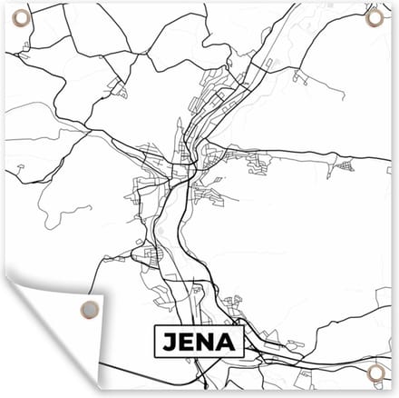 Tuindoek Jena - Plattegrond - Kaart - Stadskaart - 100x100 cm
