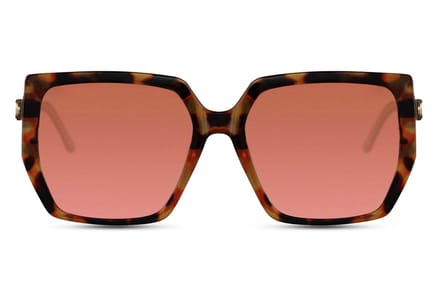 Joboly Designer Zonnebril - Goudkleurig Frame - Rood Bruine Lenskleur - Dames