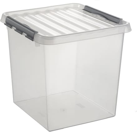 Sunware Q-line opbergbox 38L- 40x40x40 cm - Transparant/Metaal