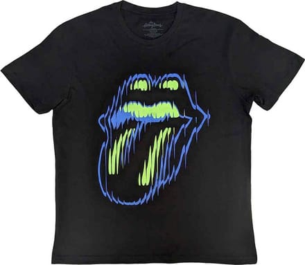 The Rolling Stones - Distorted Tongue Heren T-shirt - M - Zwart
