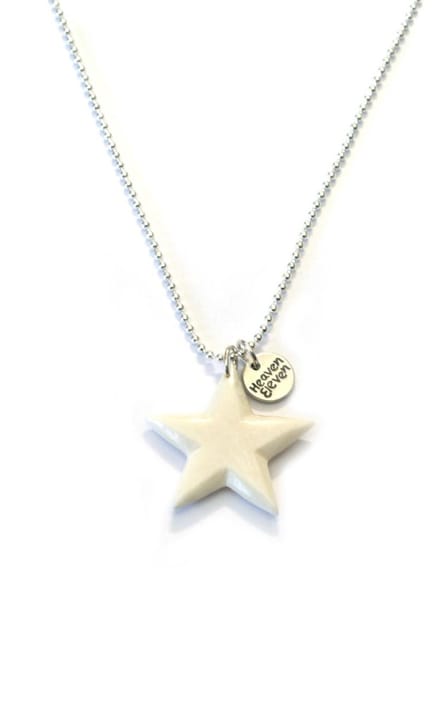 Heaven Eleven ketting rvs ballchain met een ster van hertegewei