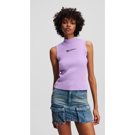 Karl Lagerfeld Klj Knitted Top Lavendula Größe: M | Tanktops Outlet | Damen