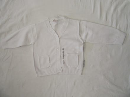 dirkje , uni , gilet , wit , fijn gebreid ,  80 - 12 maand