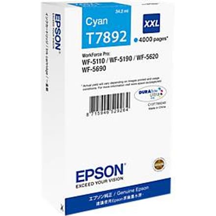Epson T7892 inktcartridge cyaan extra hoge capaciteit (origineel)