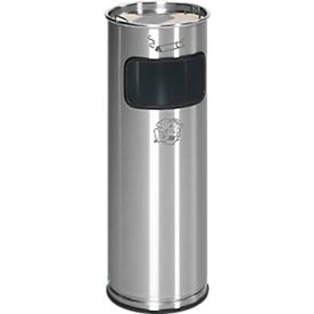 Combi-asbak, van rvs, Ø 230 x 660 mm