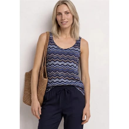 Top met V-hals en knoopdetail
