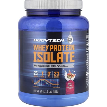 BodyTech, Isolat de Protéine de Whey, Céréales Fruitées, 1,5 lb (680g)