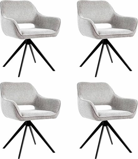 Set van 4 Kick draaistoel Miyo - grijs