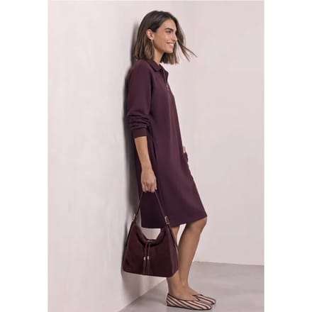 Kniehoge sweaterjurk met ritsdetail