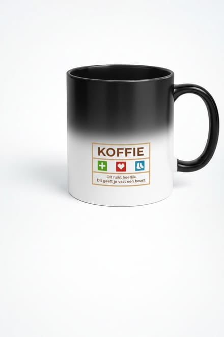 Koffie Boost Magic Mok - Zwarte Magische Mok voor Koffieliefhebbers