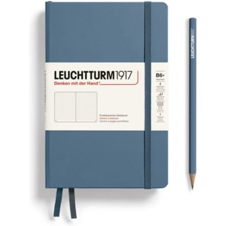 Leuchtturm1917 notitieboek, hardcover, paperback (b6+), dotted, steen blauw