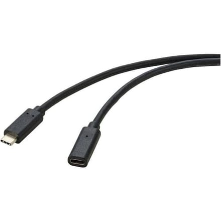 Renkforce RF-4755222 USB-kabel USB 3.2 Gen2 USB-C stekker, USB-C bus 2.00 m Zwart PVC-mantel