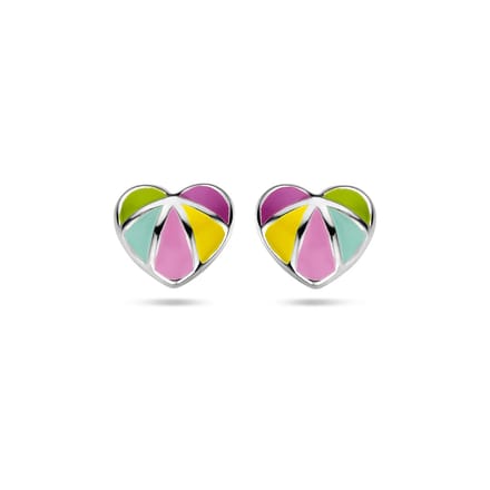YO&NO Oorknoppen Hart - Kinderen - Oorbellen - Gerhodineerd - Zilver 925