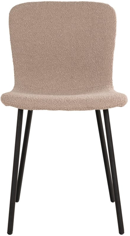 Eetkamerstoel Bouclé Beige - 53x44,5x81,2cm - Zithoogte 48cm - Set van 2