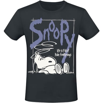 Peanuts T-shirt - Snoopy - M tot XXL - voor Mannen - zwart