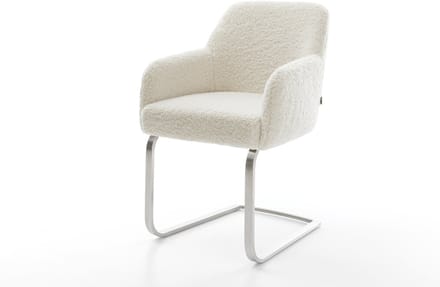 Sledestoel Greg-Flex sledemodel vlak roestvrij staal teddy beige pocketveer kern