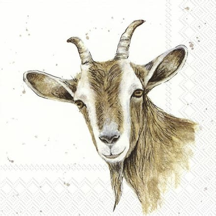 20x Gekleurde 3-laags servetten geit 33 x 33 cm - Geit/dieren thema