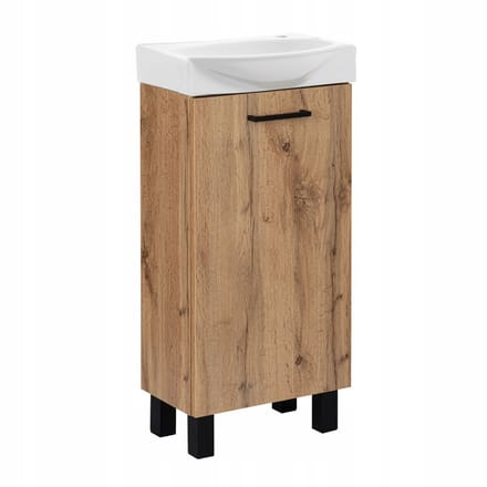 STAMAR - Wastafelmeubel 40 cm - badkamermeubel met wastafel - eiken craft goud - staand