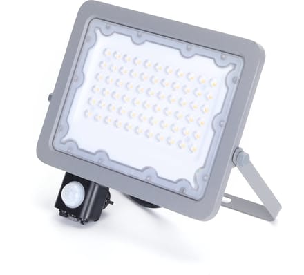 Buitenlamp grijs | LED 50W=450W halogeen schijnwerper | IR sensor | koelwit 4000K | waterdicht IP65