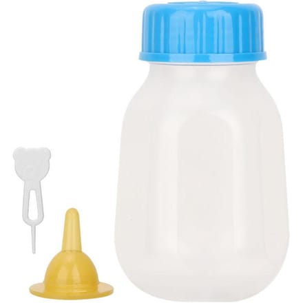 Biberon d'alimentation portable en silicone transparent durable de 120 ml pour animal de compagnie chien chat blue