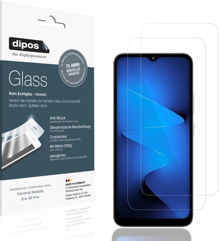dipos – 2x Pantserfolie geschikt voor General Mobile Era 30 Pro | 9H Screenprotector