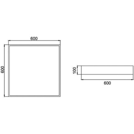 BRUMBERG Biro Square, 60x60cm, DALI dimbaar, zilver, 4.000 K