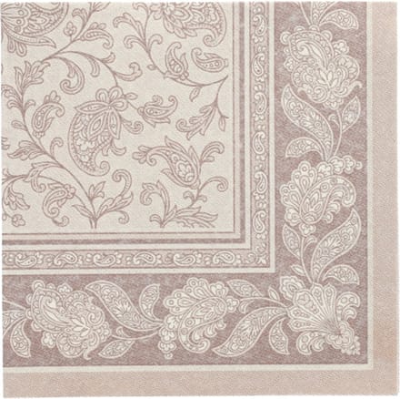 50 Servetten ROYAL Collection 1/4 vouw 40 cm x 40 cm mocca Ornaments