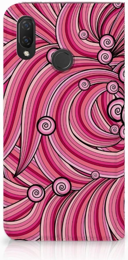 Huawei P Smart Plus Bookcase Swirl Pink
