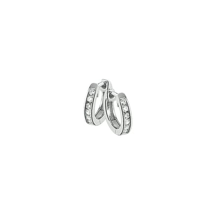 Zilver Gerhodineerde Klapoorringen zirkonia 1322181