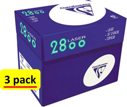 3 x Clairefontaine Laser 2800 printpapier - 500vel - A4 - 80 gr - Homepack
