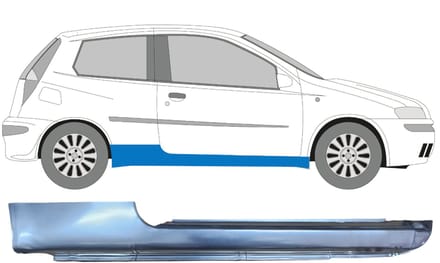 Volledige dorpel voor Fiat Punto II 1999-2010 / Rechts