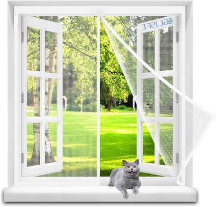 Horraam Magnetisch - Muggenhor Raam - Buitenhouden Insecten - Automatisch Sluitend - 90x155cm - Wit