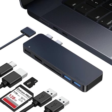 iMounts MacBook Air usb-c hub - HDMI - USB3.0 - SD reader - docking station - M2/M3/M4/M5 - Midnight Blue / Middernacht