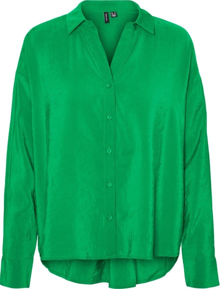 VERO MODA VMQUEENY LS OVERSIZE SHIRT WVN GA NOOS Dames Blouse - Maat S