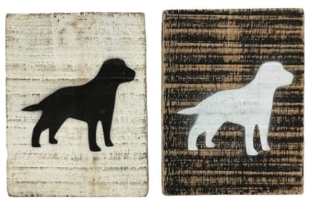 Blok Alex 11x15x5 cm Hond zwart/wit