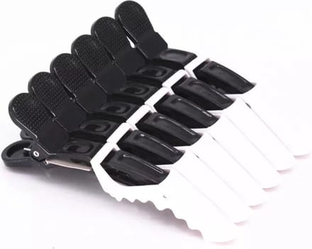 12 stuks Krokodillen Haarklem - Zwart/wit - Kapper - Haar tools - Haarclips