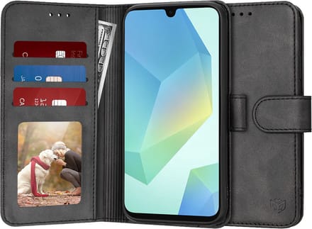 Hoesje geschikt voor Samsung Galaxy A16 - Techsuit Diary Book Wallet Case - Zwart