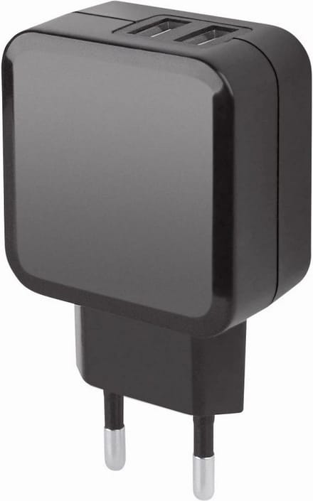 Fontastic 215384 Losse AC Oplader 2 x USB-A - 12W - Zwart