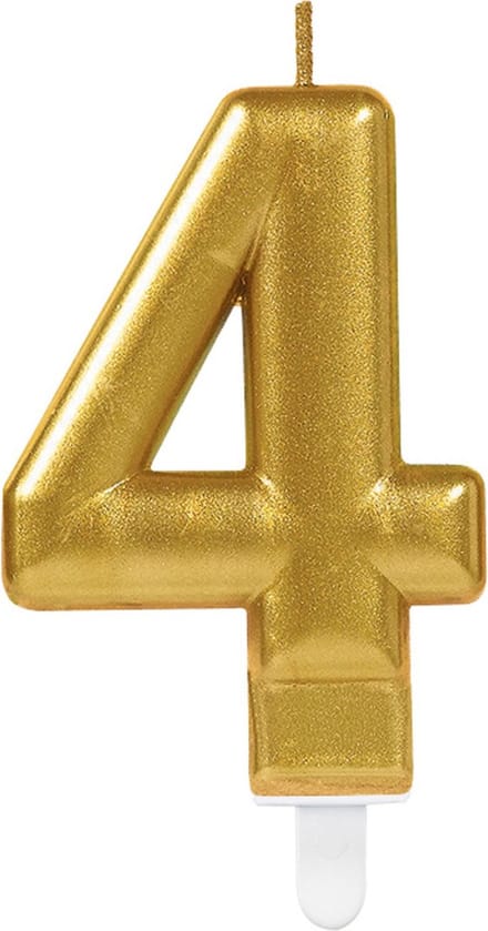 Amscan by Riethmuller - Riethmüller - Verjaardagskaars 4 Sparkling Celebrations Gold