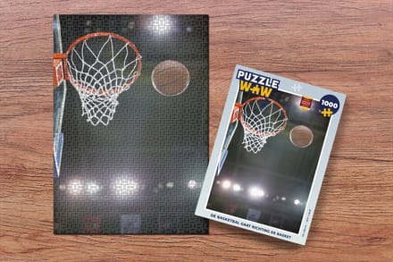 Puzzel De basketbal gaat richting de basket - Legpuzzel - Puzzel 1000 stukjes volwassenen
