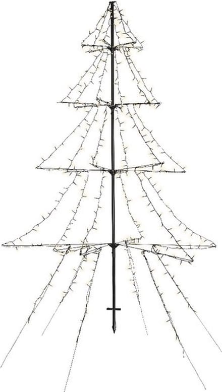 Kunst Kerstbomen - Led Light-up Cl Tw Tree Out Black/warm White 200cm-1200l