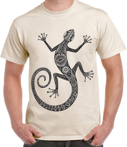 Groot Reptiel Ontwerp T-Shirt Heren - Oversized Hagedis Tatoeage Print