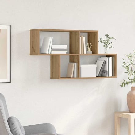 vidaXL Wandplank met plank Wandgemonteerd Bruin Bewerkt hout
